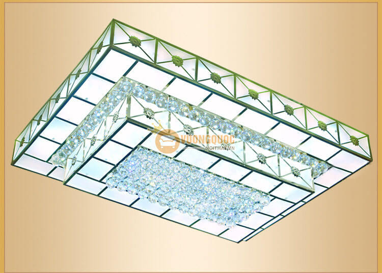 Đèn ốp trần thủy tinh hình chữ nhật cao cấp CM207-6